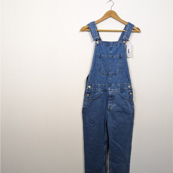 NWT ASOS Design Mid Blue Denim Straight Leg Overalls Size XXS - Picture 3 of 7
